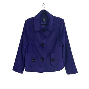 Vintage Grace Elements Womens Sz 14 Purple Jacket Polyester Wool Blend Very Soft